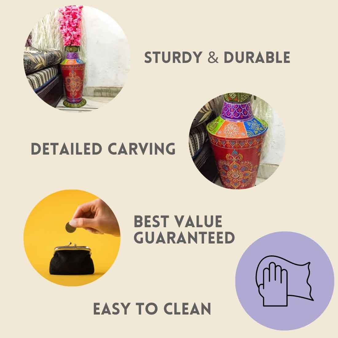 Flower Pots | Corner Big Flower Vase for Living Room - 21 Inch - ApkaMart