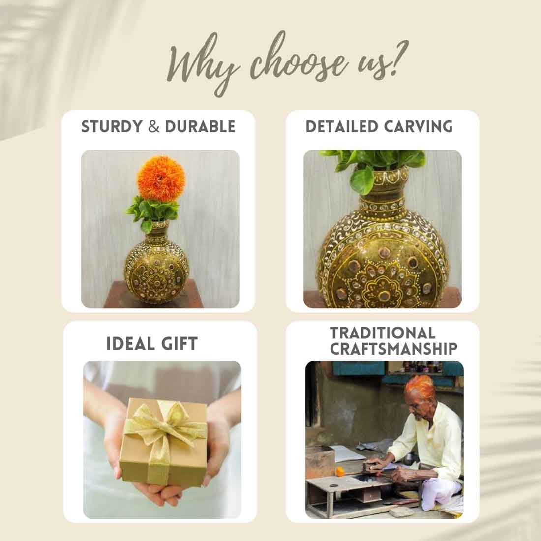 Handcrafted Decorative Pots & Designer Vases for Living Room, Table, Bedroom, Office & Home Décor | Stylish Modern Vase - 15 Inch (Set Of 2) - Apkamart #Style_Design 2