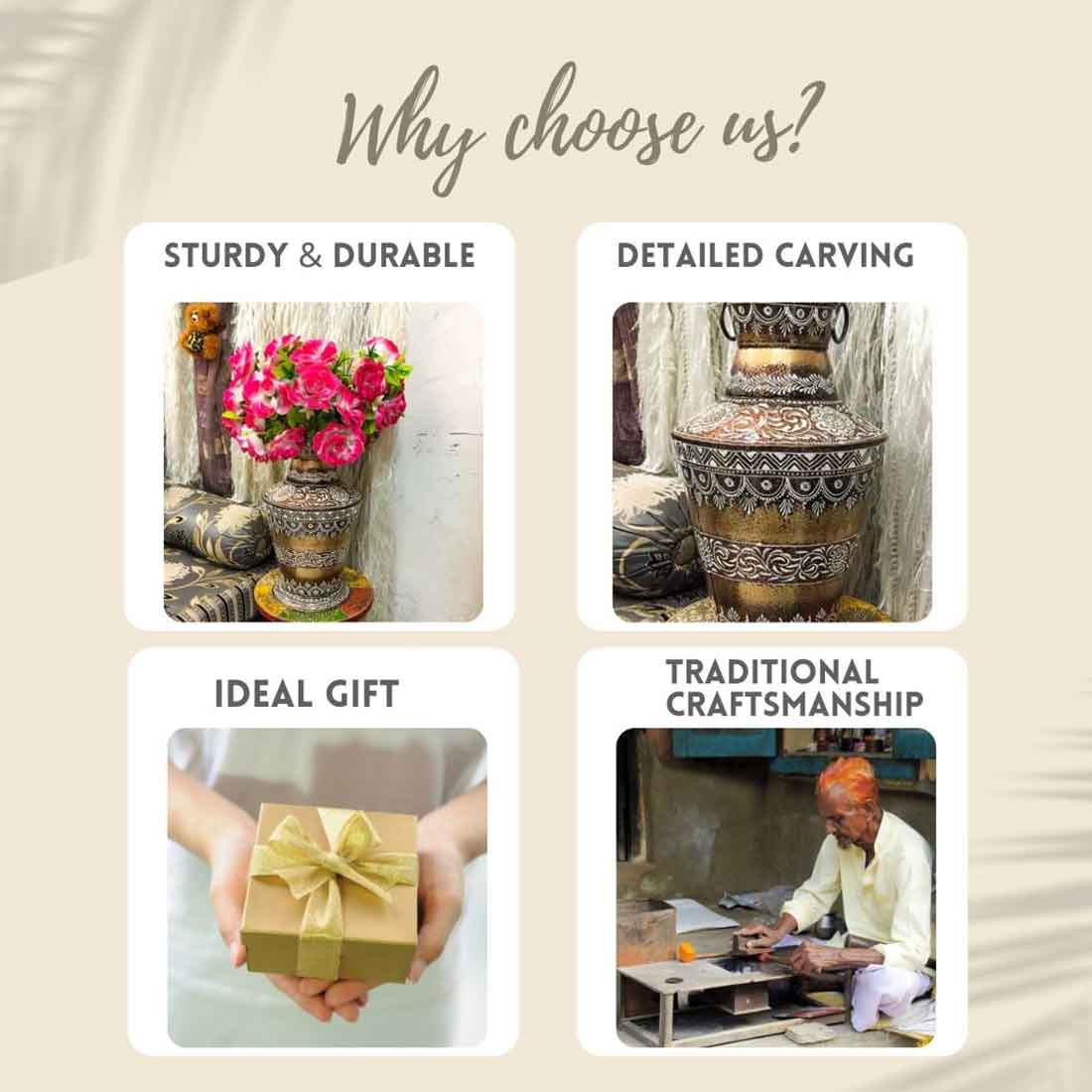 Designer Flower Pot - For Home Decor & Living Room - 16 Inch - ApkaMart