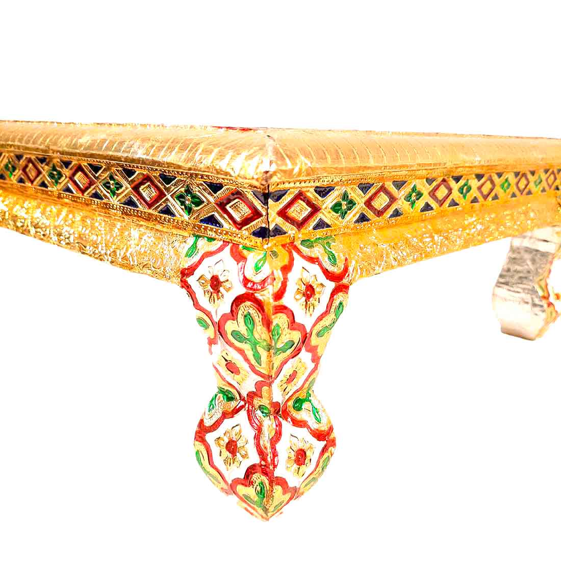 Minakari Chowki Bajot - For Puja Decoration -16 Inch - ApkaMart
