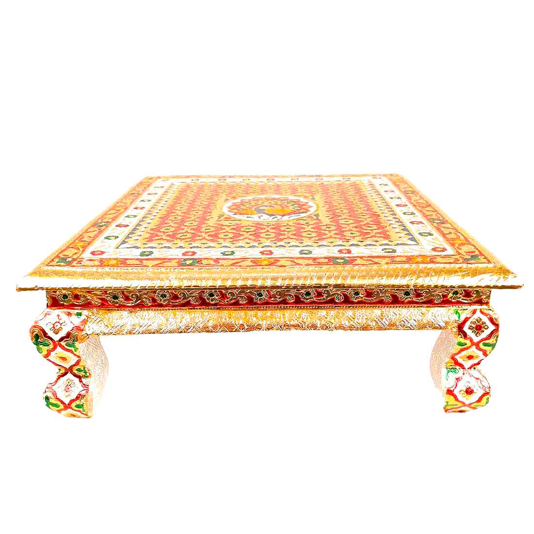 Minakari Chowki | Puja Bajot - For Diwali Pooja & Festive Decor - 18 Inch - ApkaMart