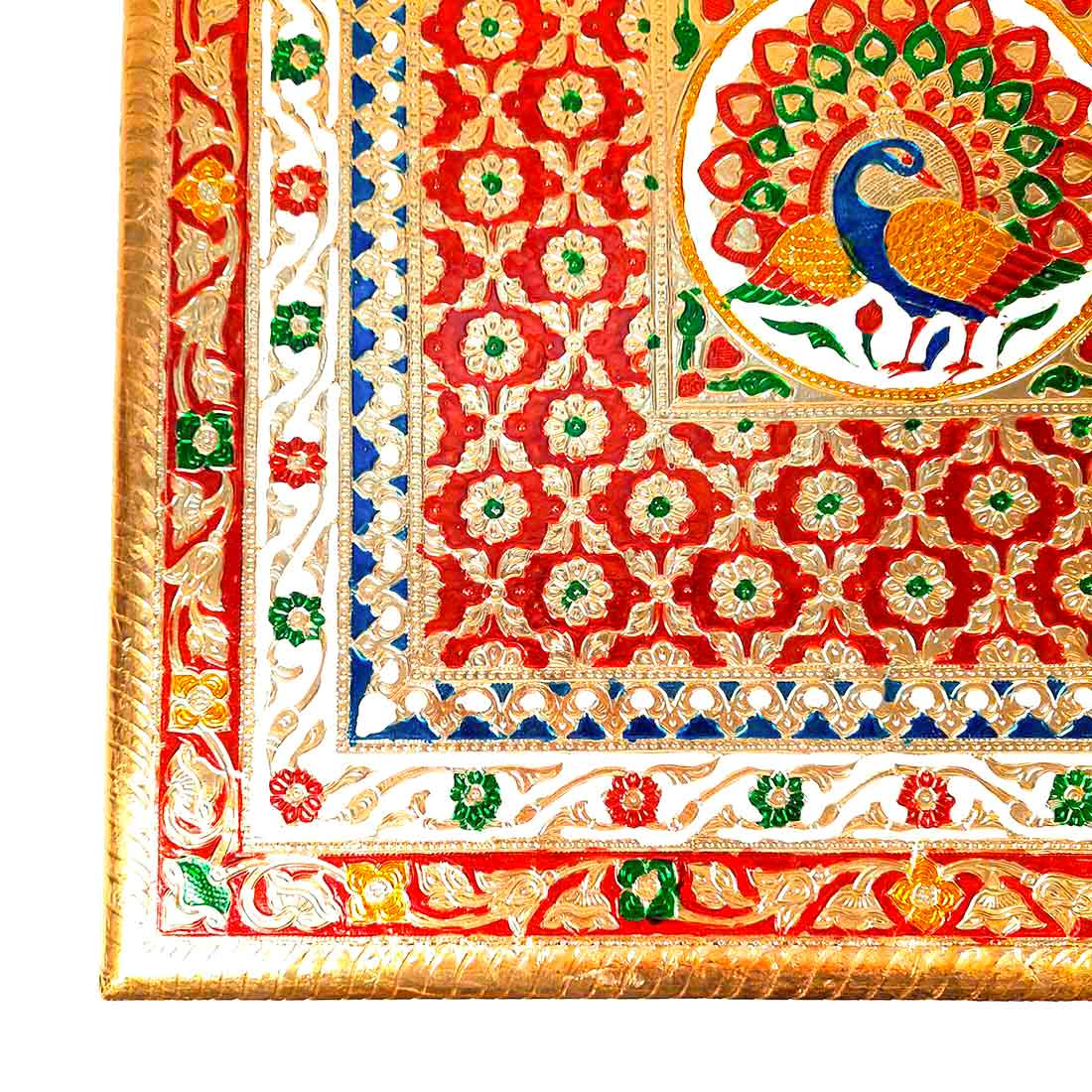 Minakari Chowki | Puja Bajot - For Diwali Pooja & Festive Decor - 18 Inch - ApkaMart