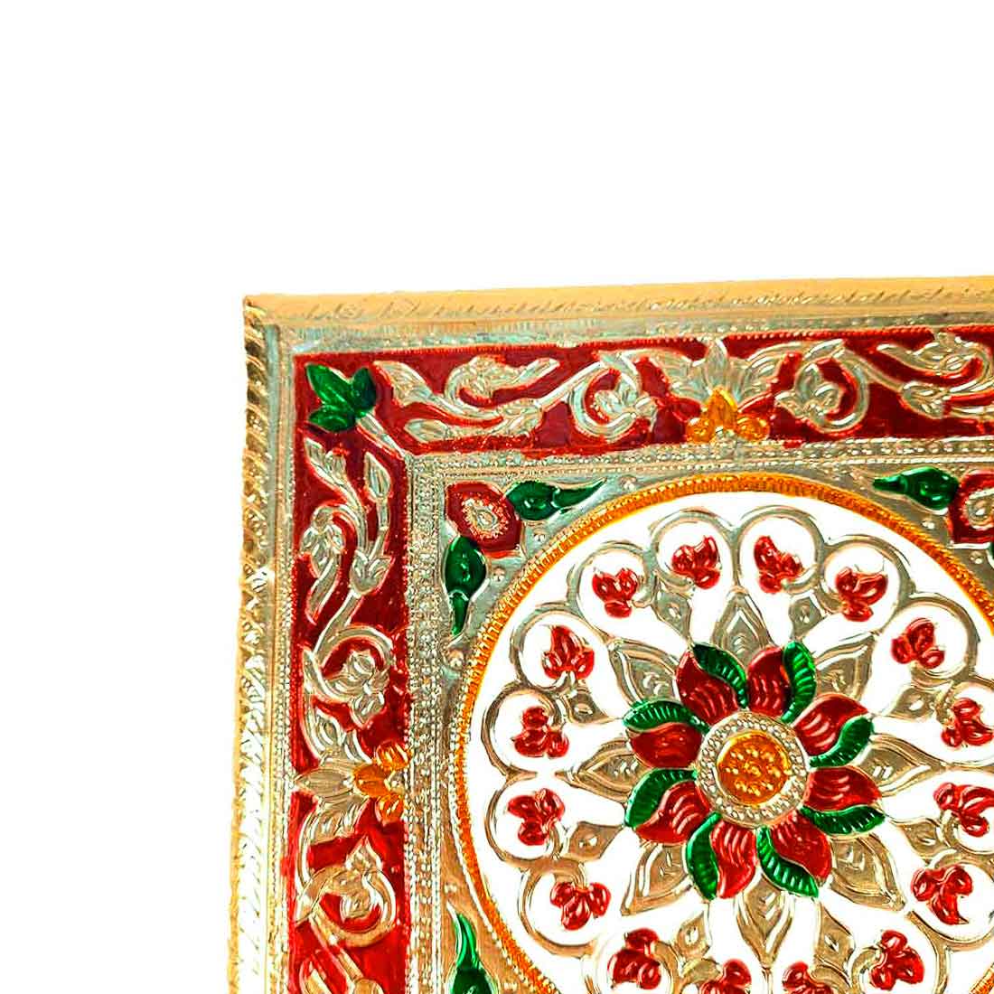 Minakari Pooja Chowki - For Pooja & Gifts - 8 Inch - ApkaMart #Style_Design 1