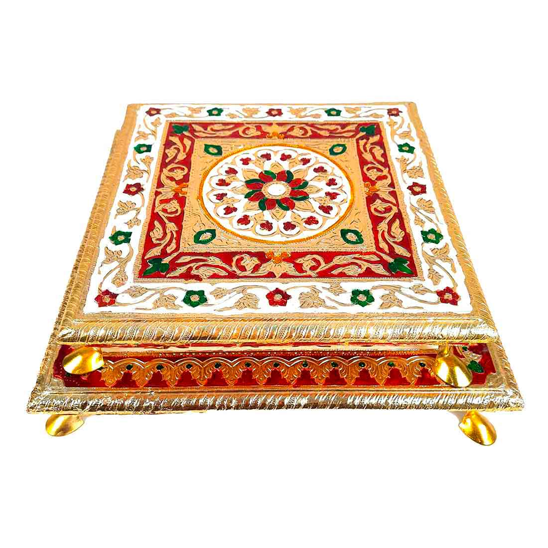 Pooja Chowki Bajot - Set of 2 - 10 Inch & 12 Inch Bajot - ApkaMart #style_Design 1