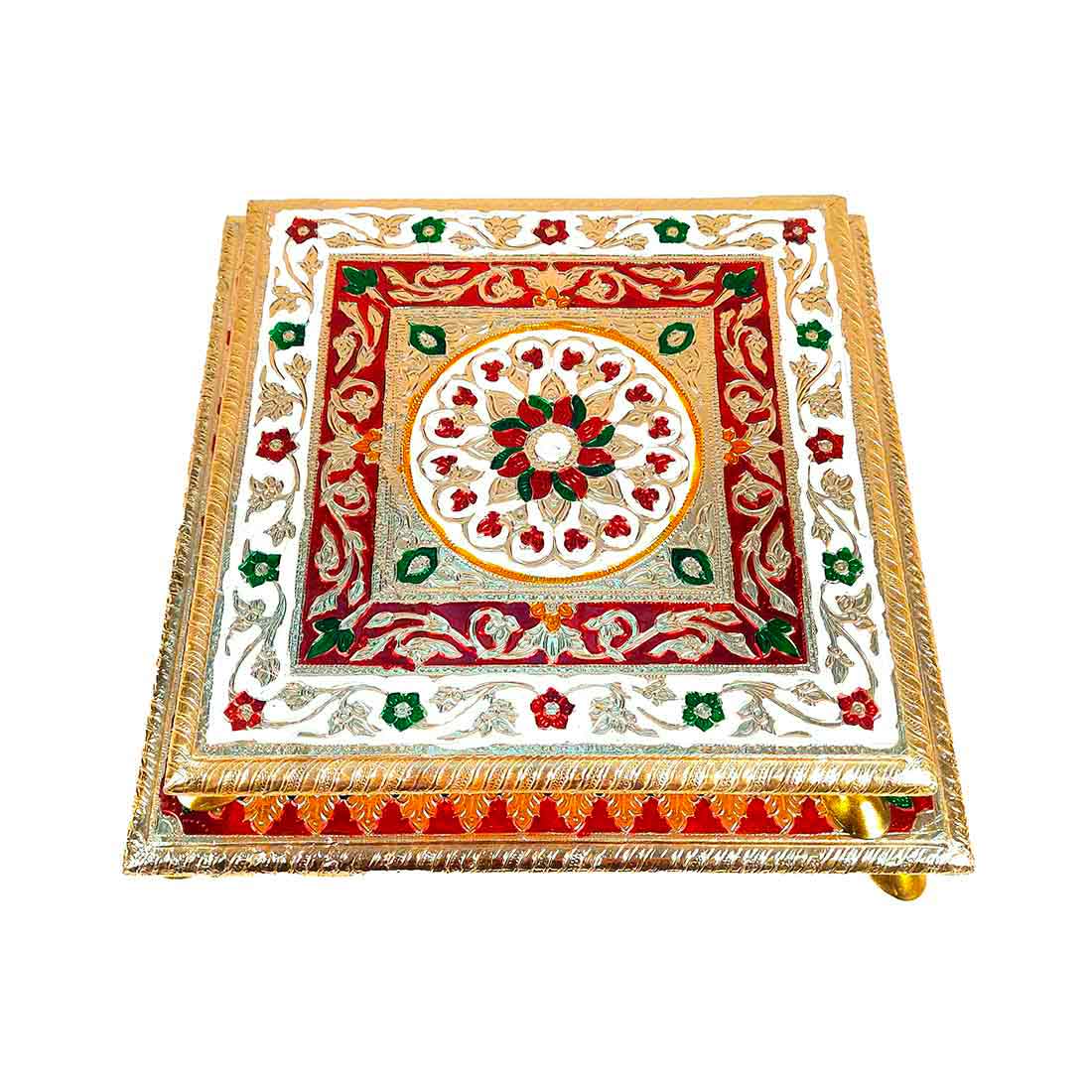 Pooja Chowki Bajot - Set of 2 - 10 Inch & 12 Inch Bajot - ApkaMart #style_Design 1