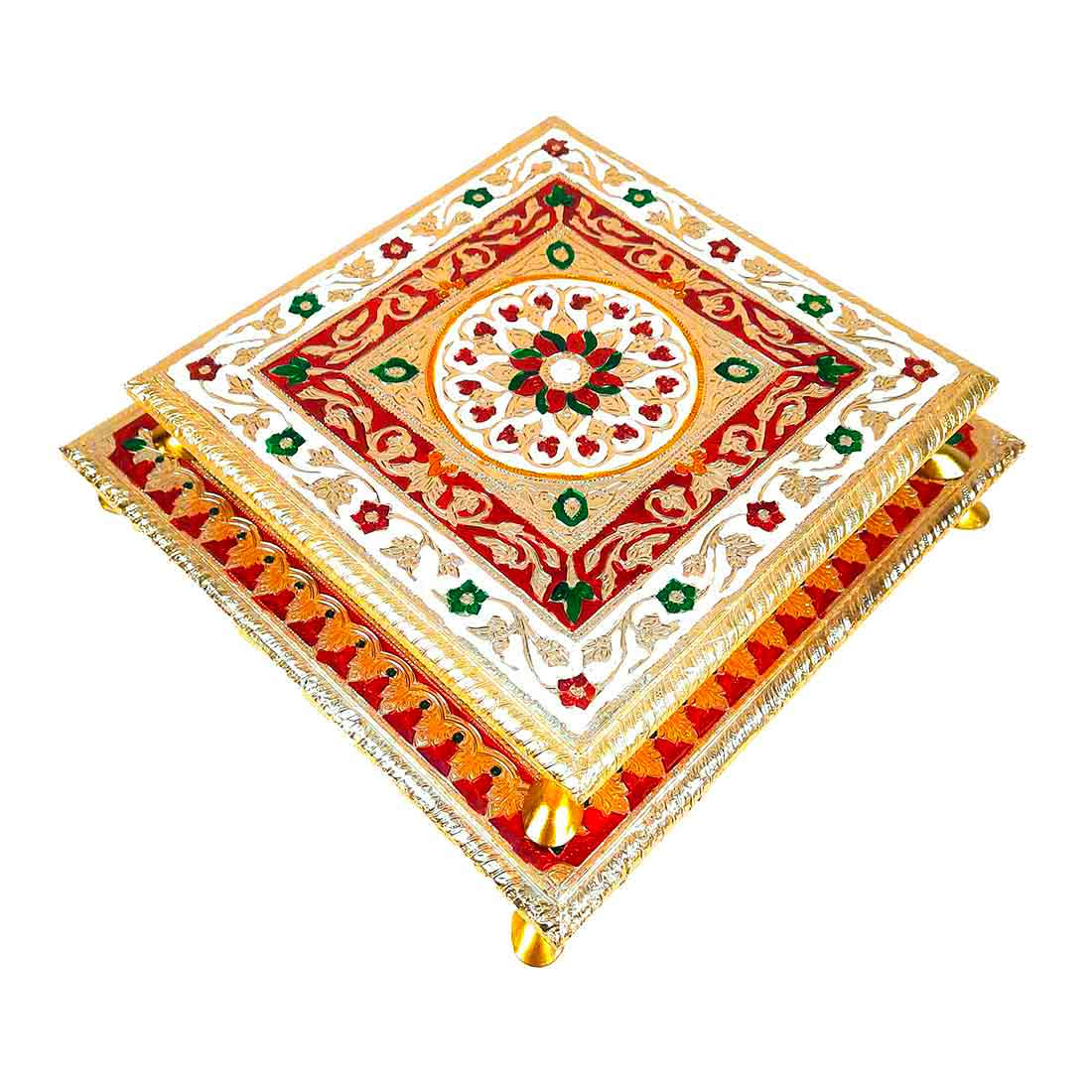 Pooja Chowki Bajot - Set of 2 - 10 Inch & 12 Inch Bajot - ApkaMart #style_Design 1