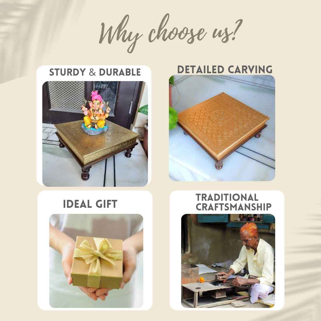 Brass Bajot For Pooja & Home Decor -15 Inch- Apkamart