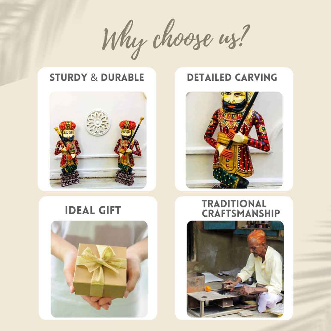 Darbaan Set - Human Figurine - Unique Showpiece for Living Room - 12 Inch - ApkaMart