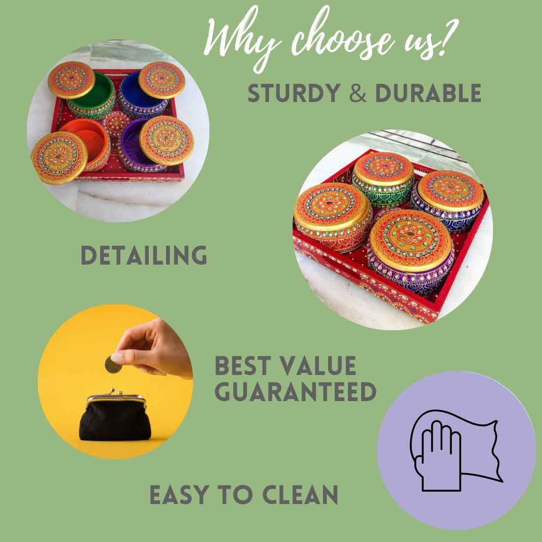 Wooden Tray With Matki Bowl Set - ApkaMart