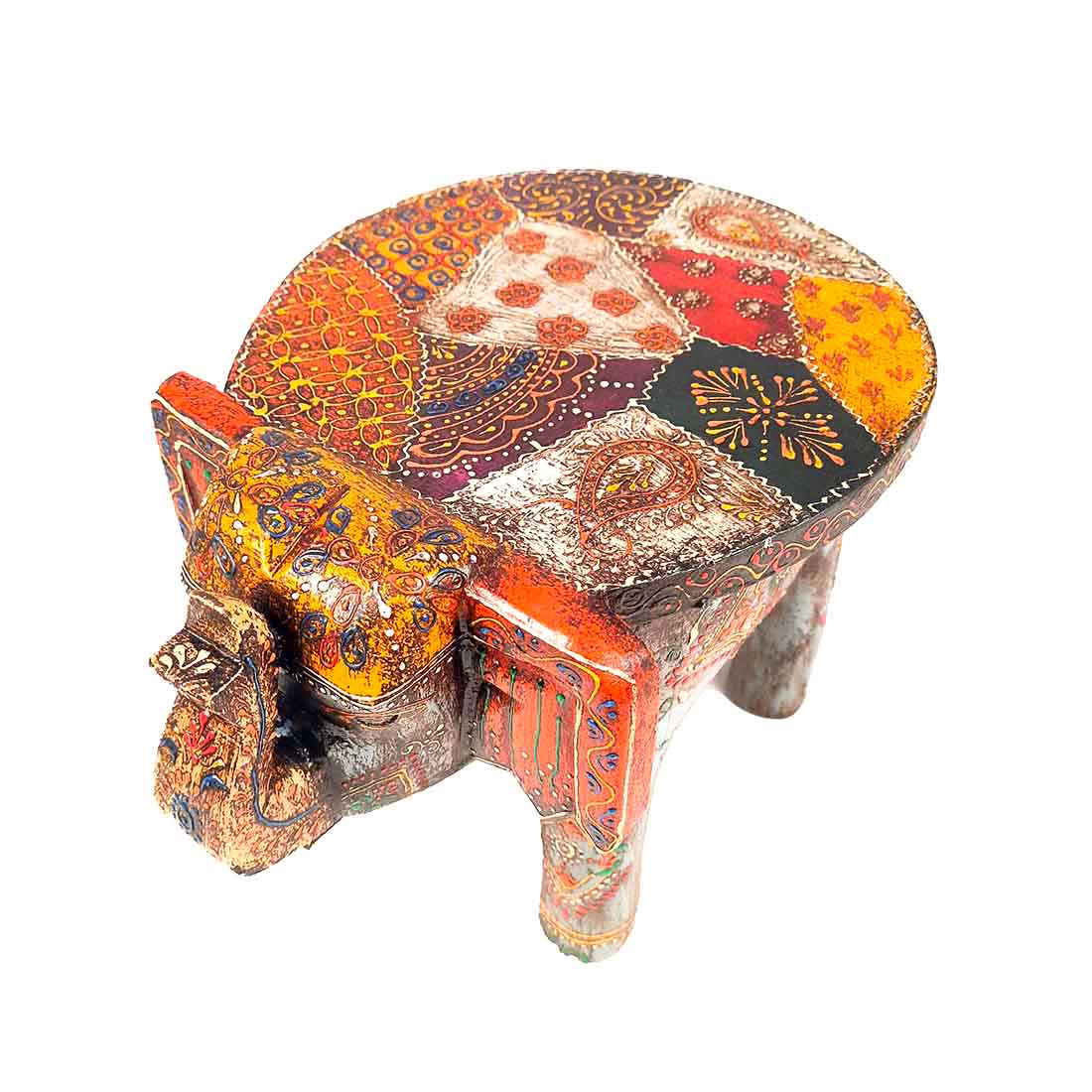 Wooden Stool - Elephant Design | Elephant Table - For Placing Small Pots & Tea Lights - For Home, Living Room Decor & Gifts - 11 Inch - Apkamart #Style_Design 2