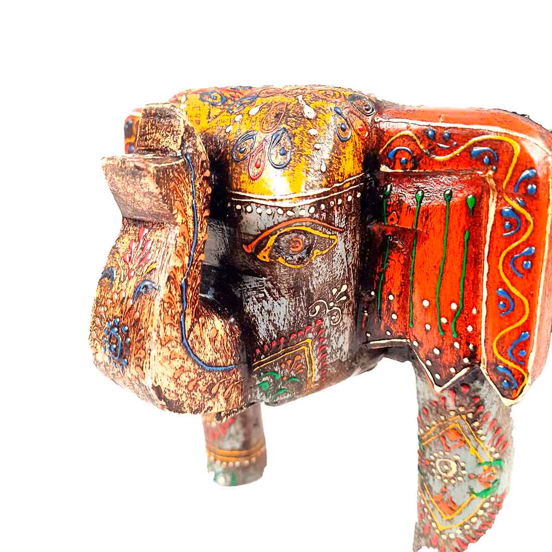 Wooden Stool - Elephant Design | Elephant Table - For Placing Small Pots & Tea Lights - For Home, Living Room Decor & Gifts - 11 Inch - Apkamart #Style_Design 2