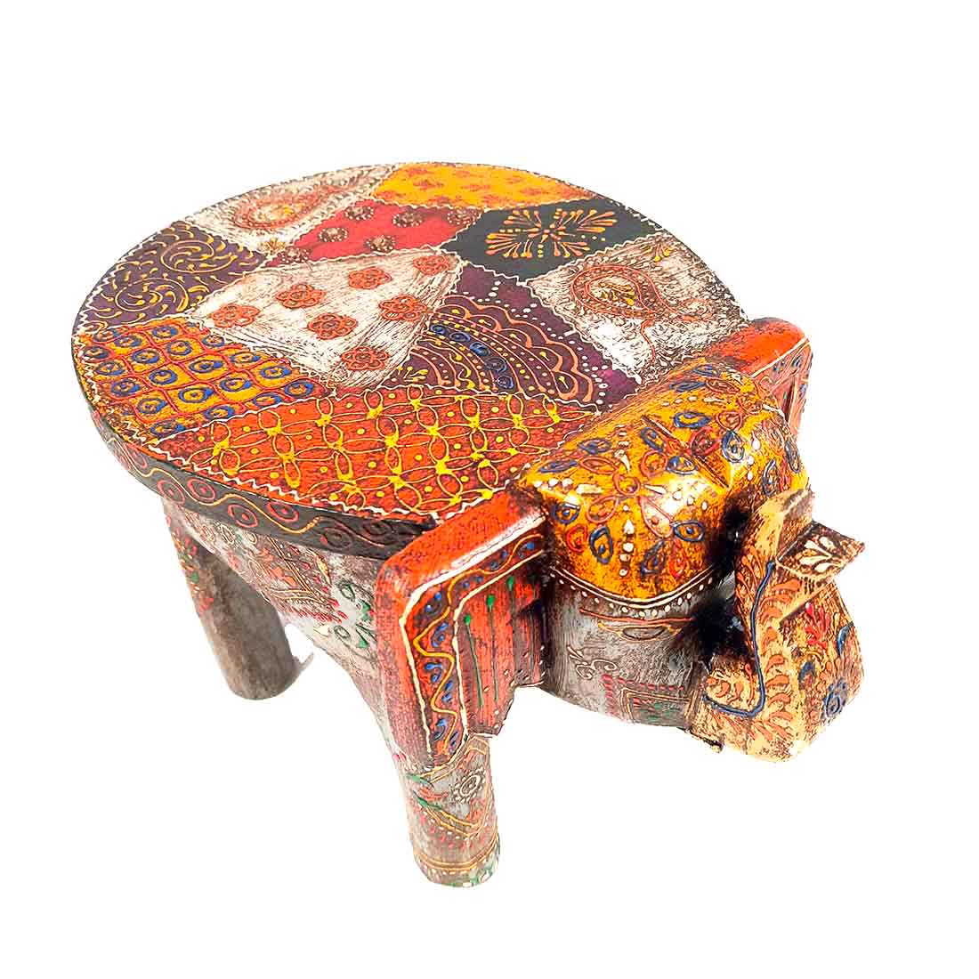 Wooden Stool - Elephant Design | Elephant Table - For Placing Small Pots & Tea Lights - For Home, Living Room Decor & Gifts - 11 Inch - Apkamart #Style_Design 2
