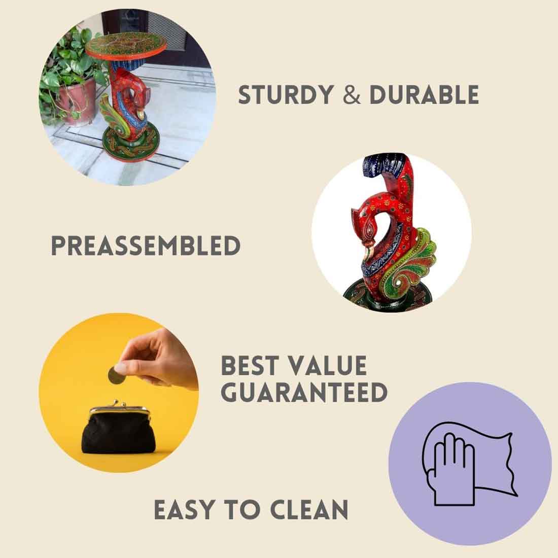 Designer Coffee Table | Side Table for Interiors Decor - 20 Inch- Apkamart