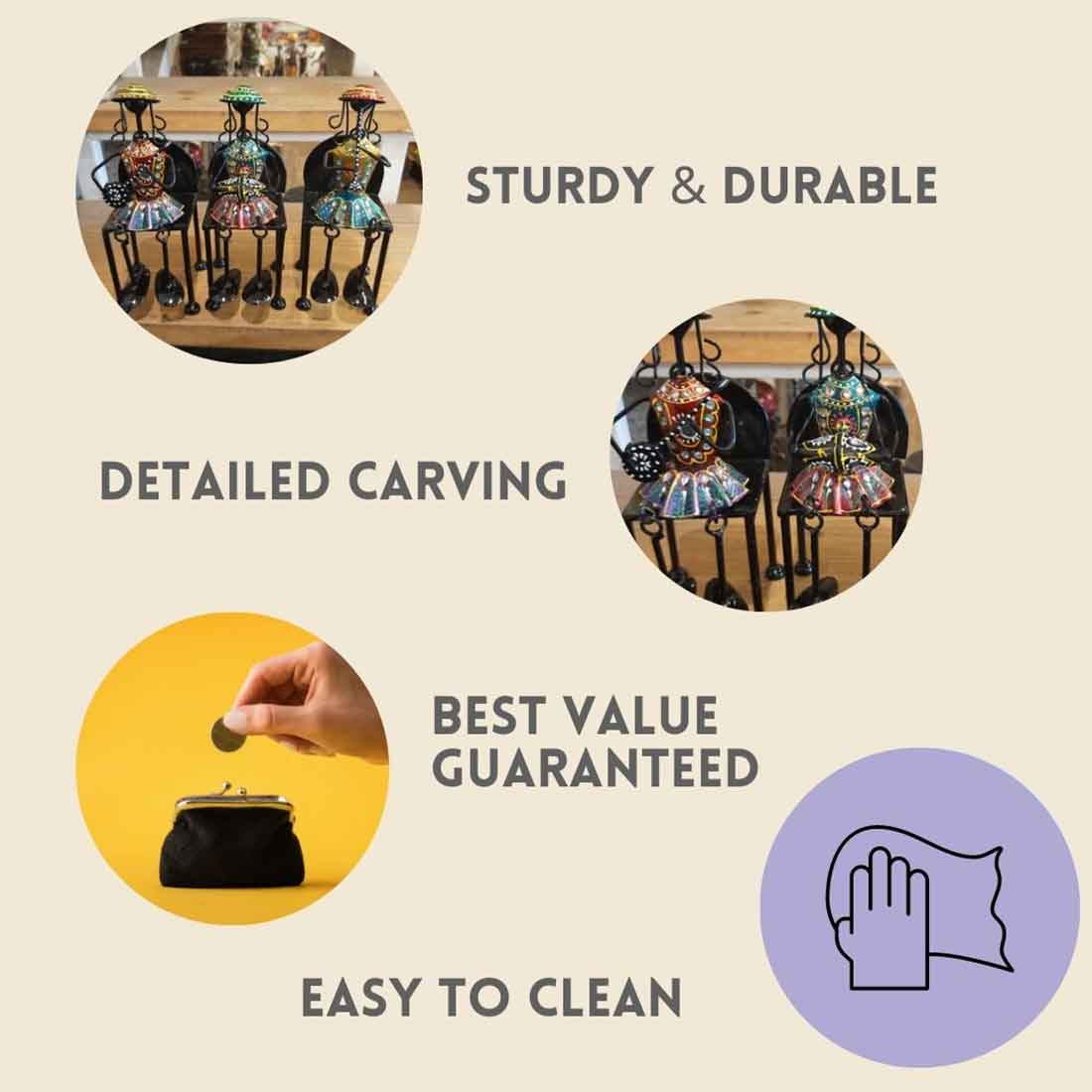 Musician Showpiece | Antique Showpiece - For Center Table Decoration- 11 Inch -Set of 3 - ApkaMart