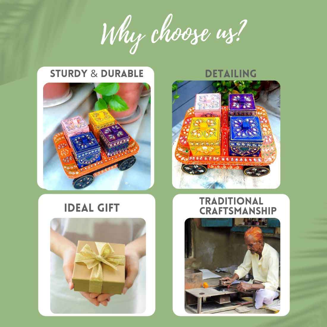 Decorative Tray | Thela Tray With Box - 10 Inch - ApkaMart