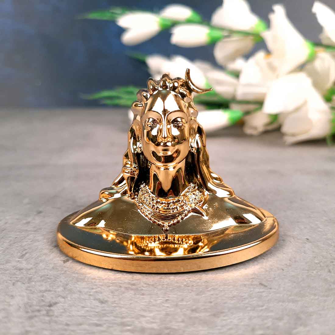 Adiyogi Statue - for Car Dash Board & for Pooja Home & Office Decor - 2 Inch #Color_Golden