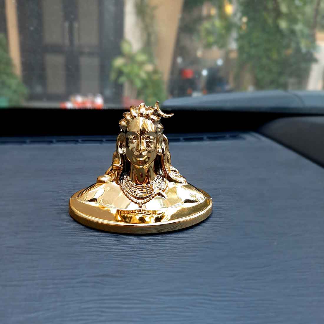 Adiyogi Statue - for Car Dash Board & for Pooja Home & Office Decor - 2 Inch #Color_Golden