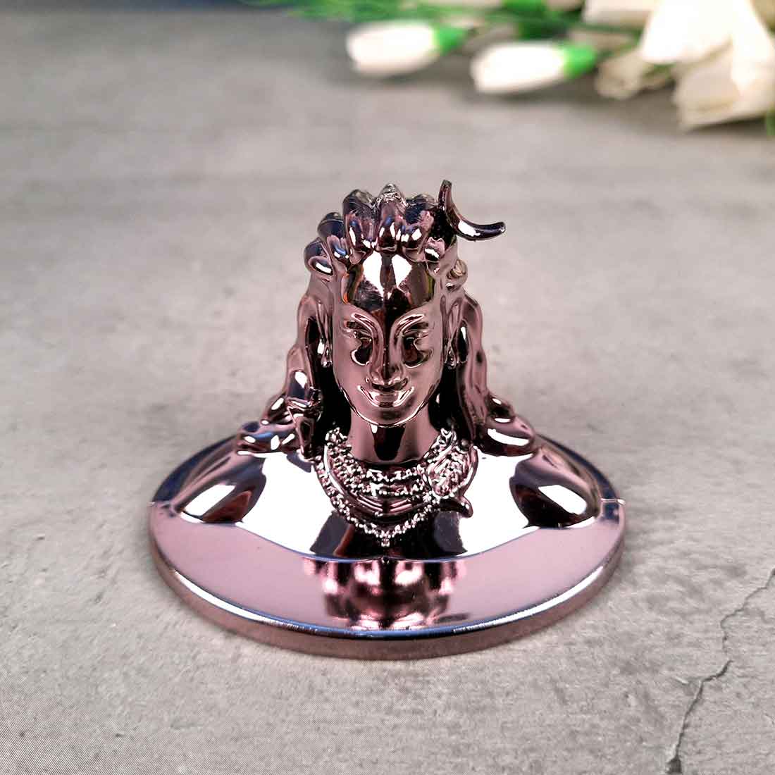 Adiyogi Statue - for Car Dash Board & for Pooja Home & Office Decor - 2 Inch #Color_Purple