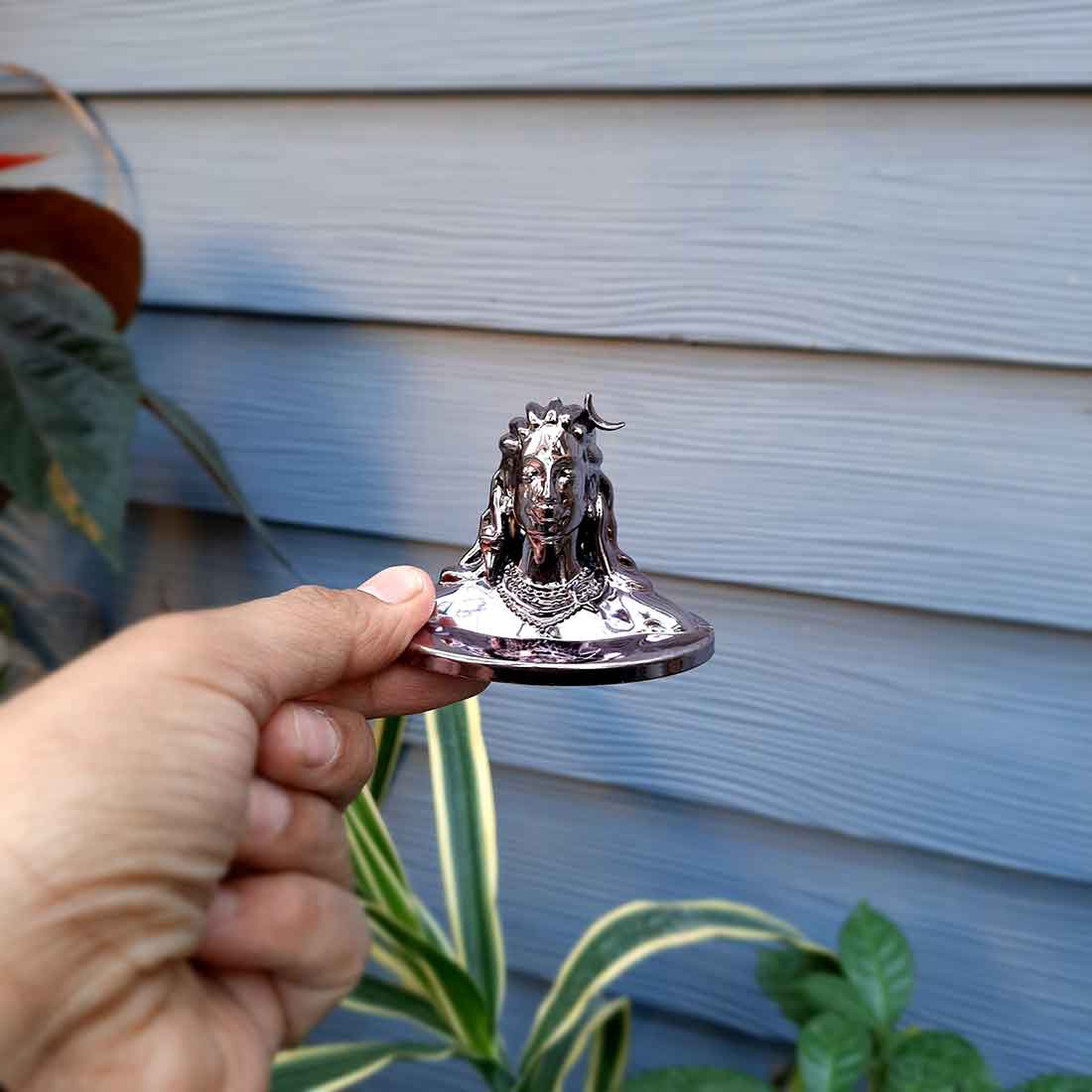 Adiyogi Statue - for Car Dash Board & for Pooja Home & Office Decor - 2 Inch #Color_Purple