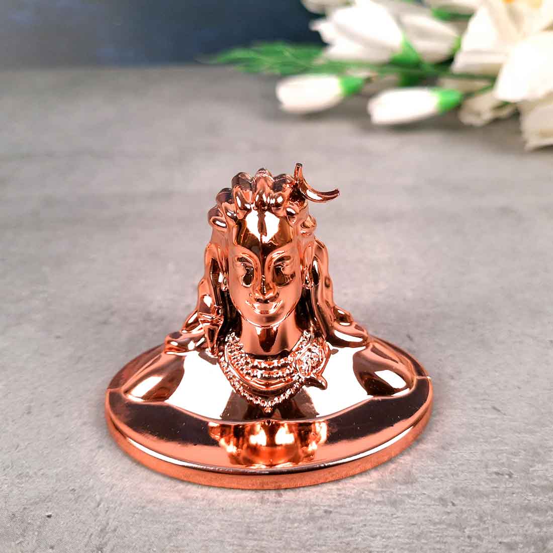 Adiyogi Statue - for Car Dash Board & for Pooja Home & Office Decor - 2 Inch #Color_Copper
