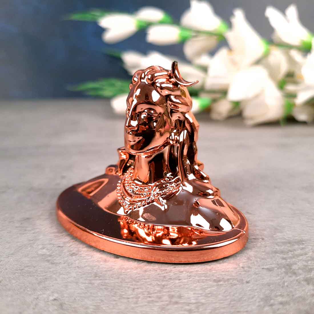 Adiyogi Statue - for Car Dash Board & for Pooja Home & Office Decor - 2 Inch #Color_Copper