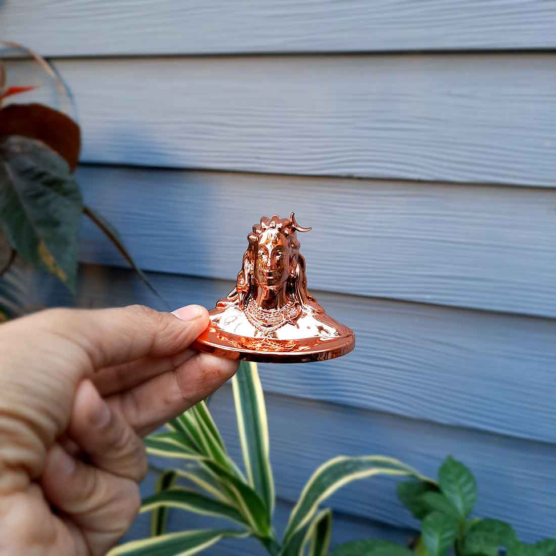 Adiyogi Statue - for Car Dash Board & for Pooja Home & Office Decor - 2 Inch #Color_Copper