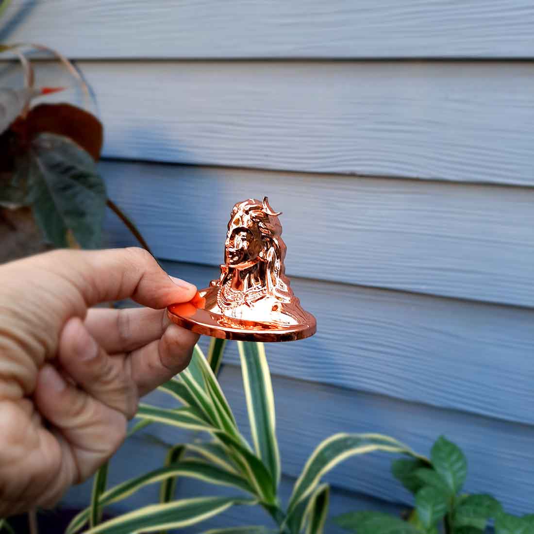 Adiyogi Statue - for Car Dash Board & for Pooja Home & Office Decor - 2 Inch #Color_Copper