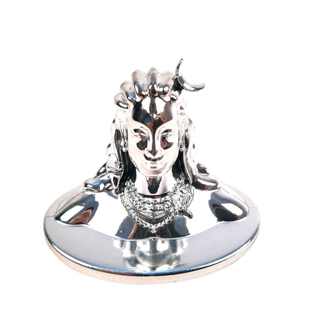 Adiyogi Statue - for Car Dash Board & for Pooja Home & Office Decor - 2 Inch #Color_Silver