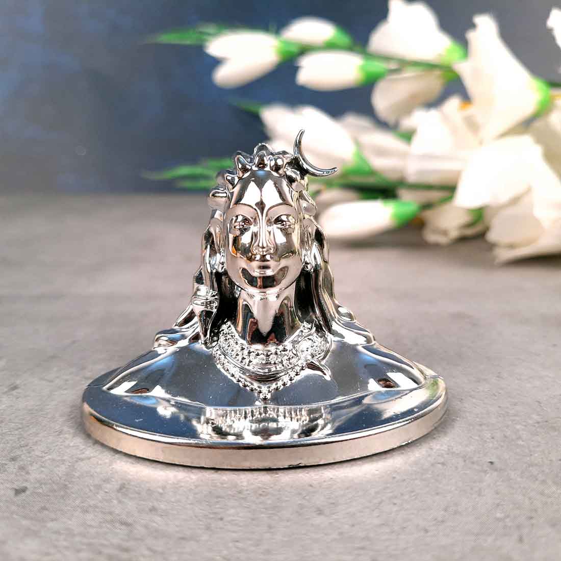 Adiyogi Statue | Mahadev Showpiece Idol - for Car Dashboard, Pooja & Gift, Home & Office Decor - Set of 2 #Color_Golden-Silver