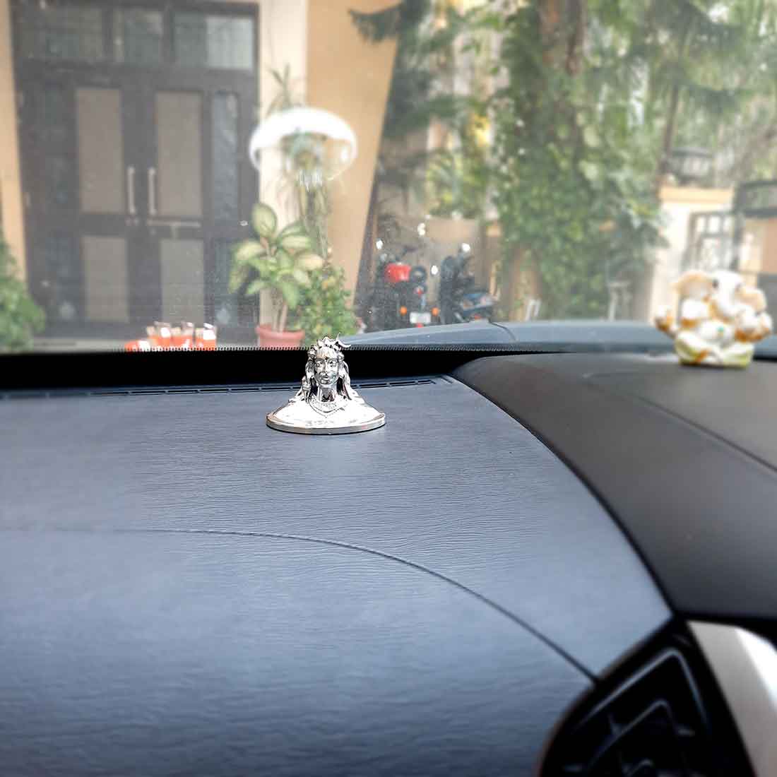 Adiyogi Statue - for Car Dash Board & for Pooja Home & Office Decor - 2 Inch #Color_Silver