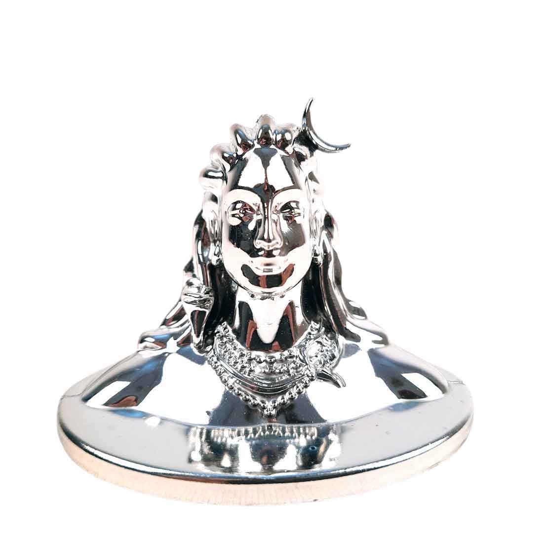 Adiyogi Statue - for Car Dash Board & for Pooja Home & Office Decor - 2 Inch #Color_Silver