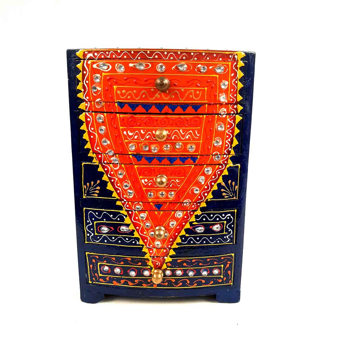 Jewelry Box Wooden | Jewellery Organizer | Mini Drawer Box - 10 Inch - ApkaMart