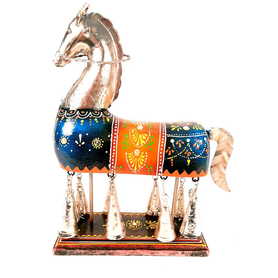 Antique Horse Showpiece | Horse with Bell Design - For Table Decor & Gifts - 12 Inch