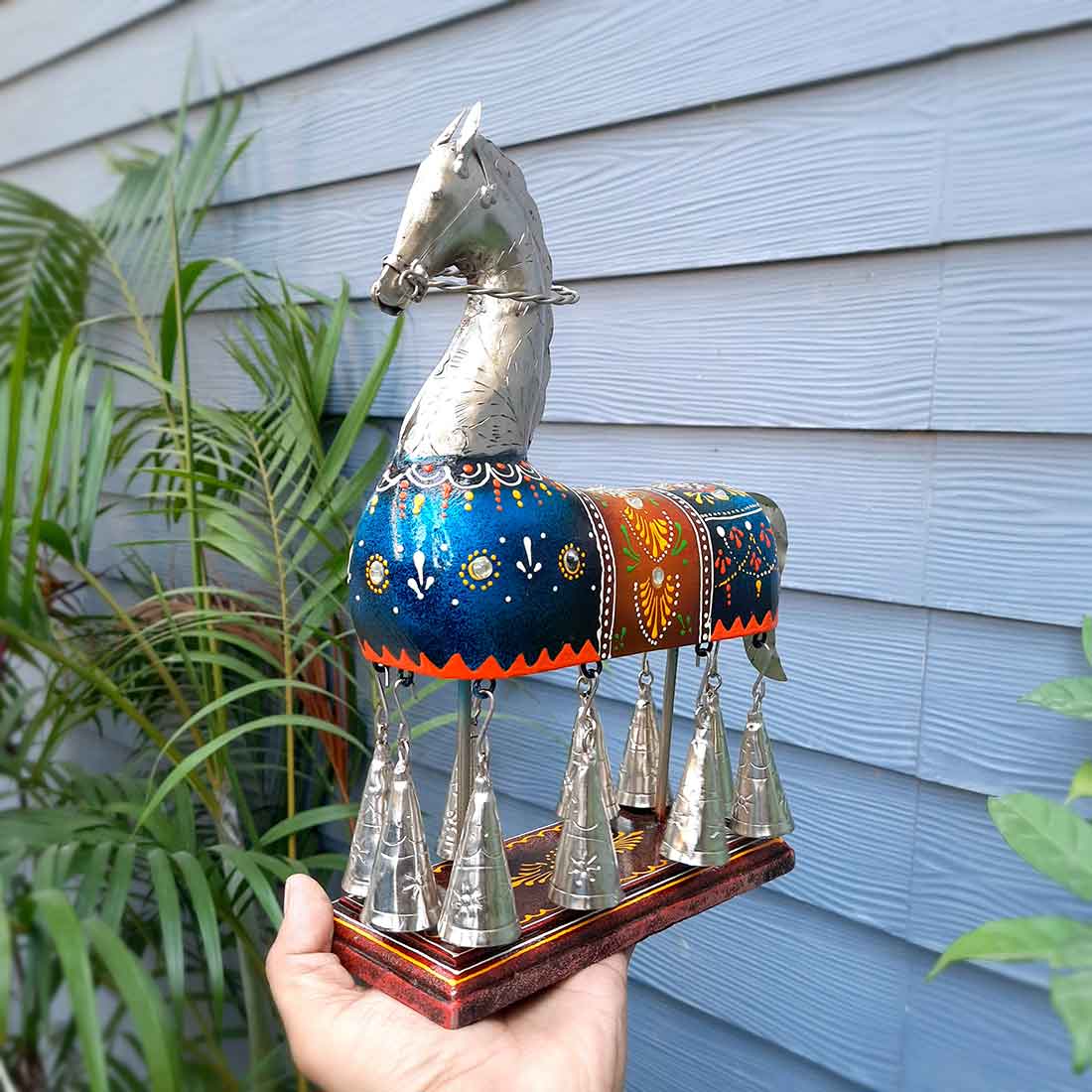 Antique Horse Showpiece | Horse with Bell Design - For Table Decor & Gifts - 12 Inch