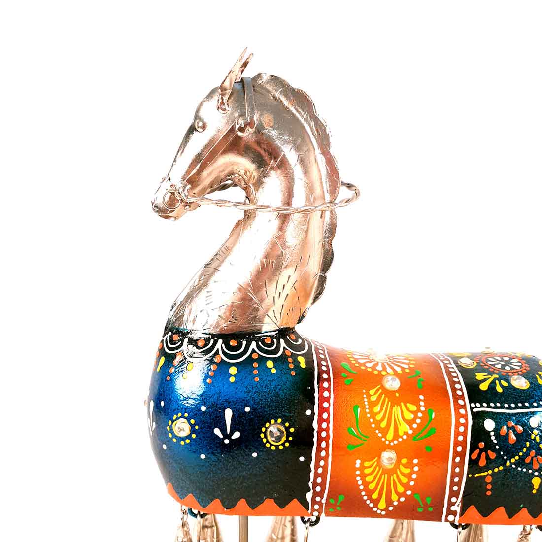 Antique Horse Showpiece | Horse with Bell Design - For Table Decor & Gifts - 12 Inch