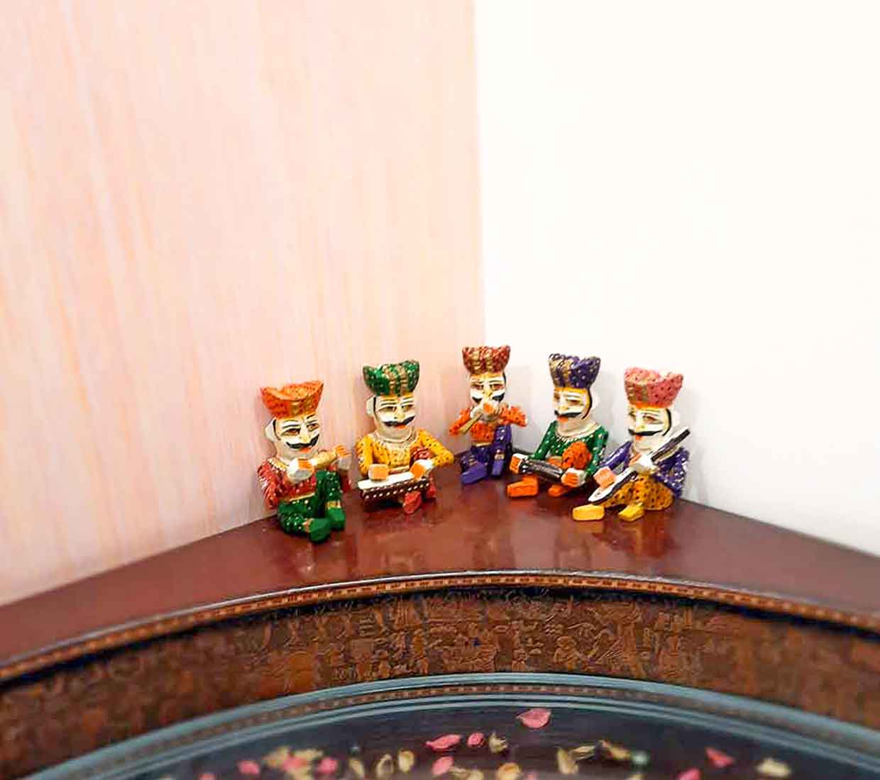 Rajasthani Musician Showpiece - For Table & Home Decor - 7 Inch -Set of 5