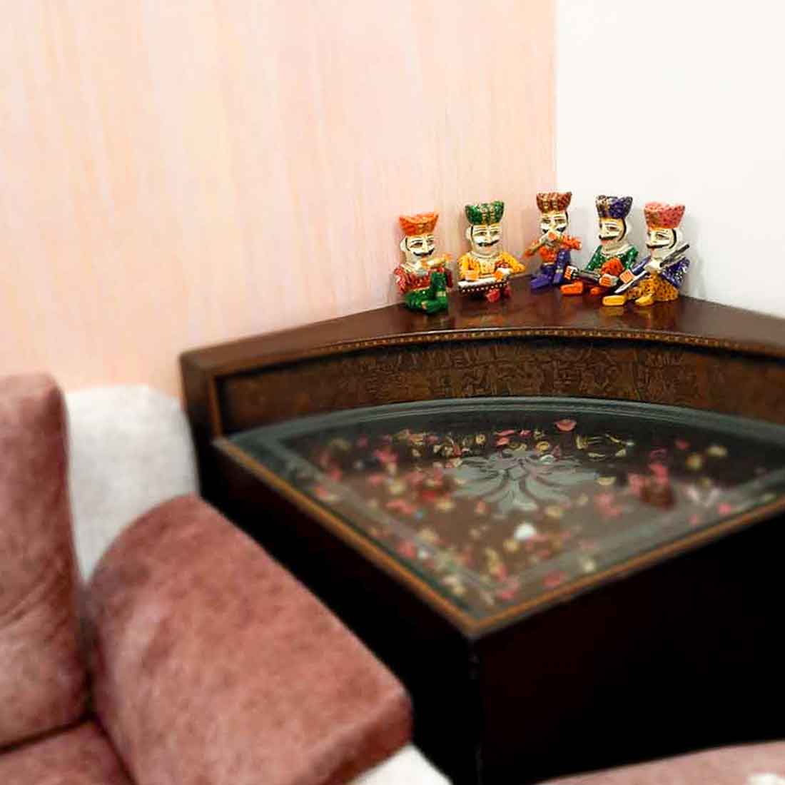 Rajasthani Musician Showpiece - For Table & Home Decor - 7 Inch -Set of 5