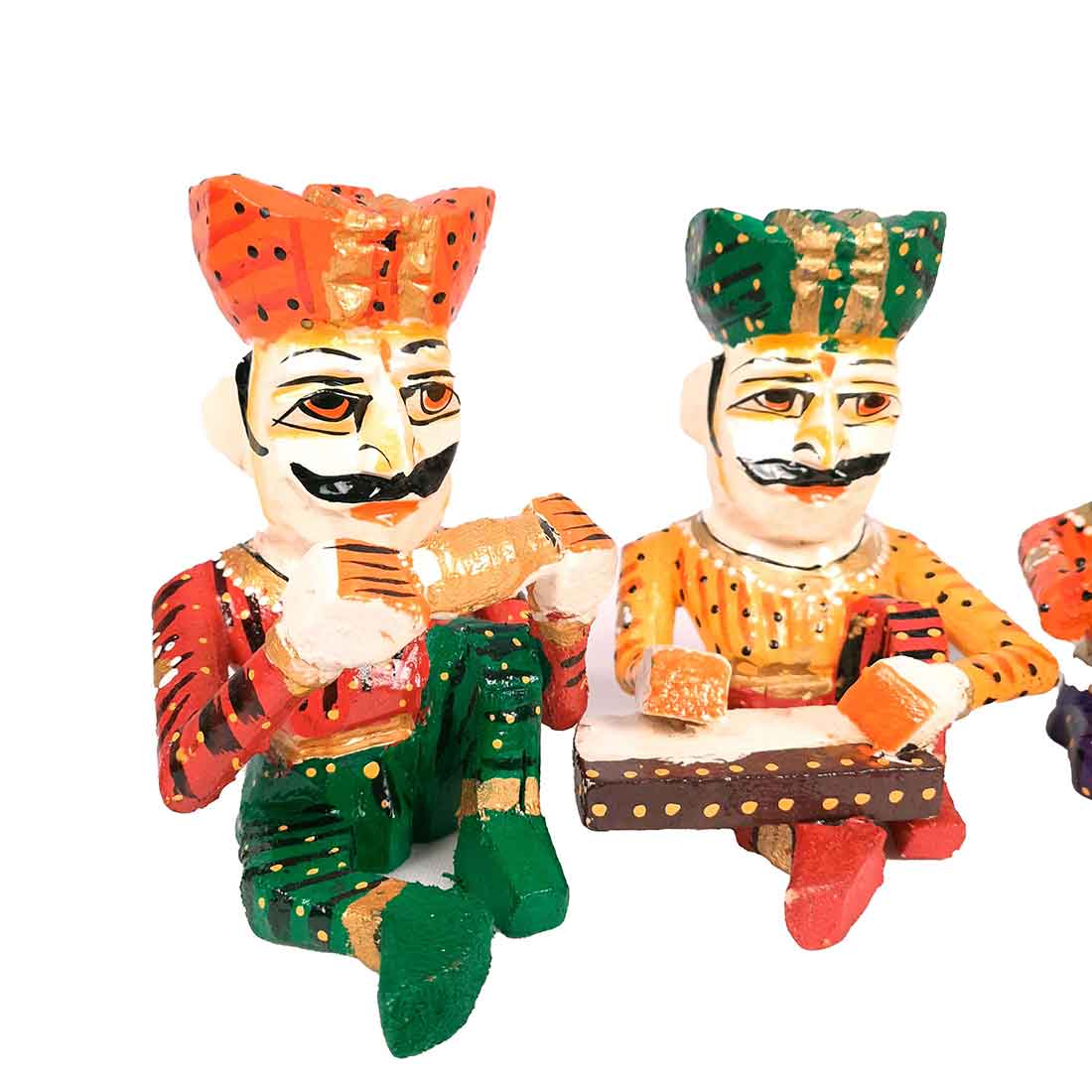 Rajasthani Musician Showpiece - For Table & Home Decor - 7 Inch -Set of 5