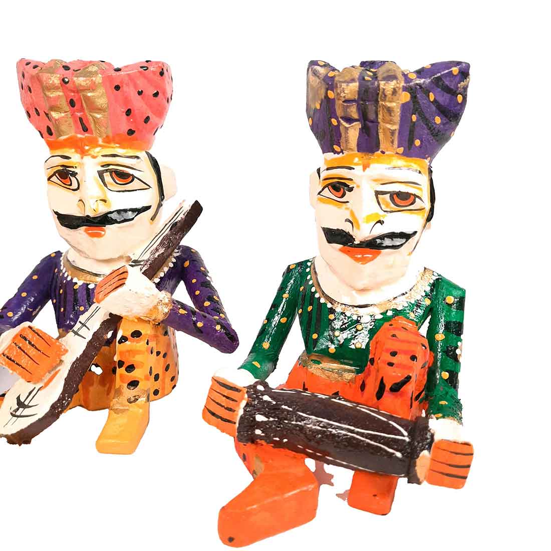 Rajasthani Musician Showpiece - For Table & Home Decor - 7 Inch -Set of 5