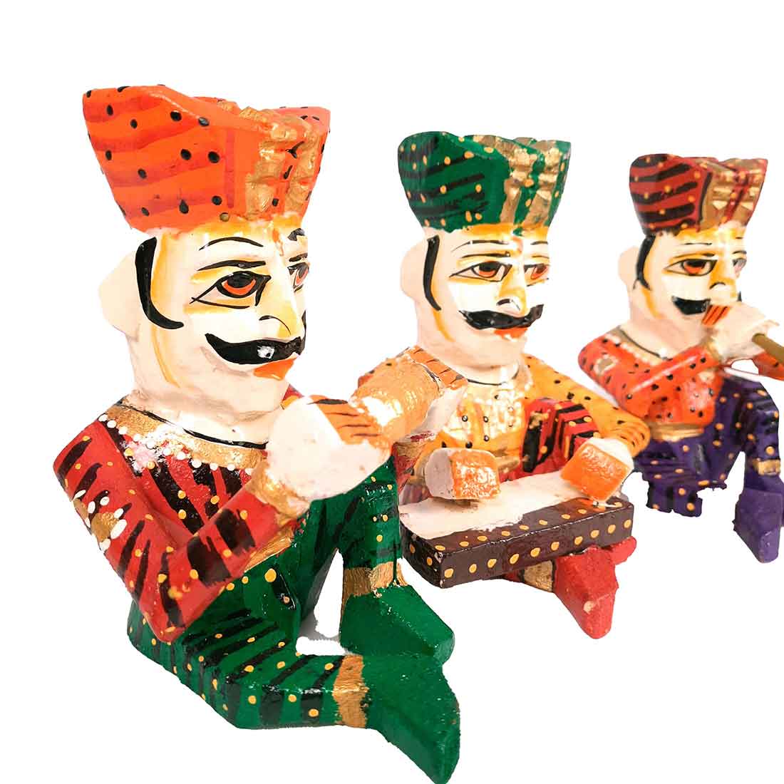 Rajasthani Musician Showpiece - For Table & Home Decor - 7 Inch -Set of 5