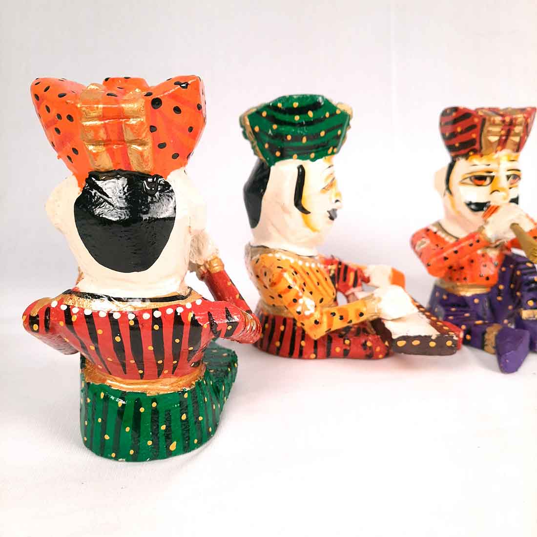 Rajasthani Musician Showpiece - For Table & Home Decor - 7 Inch -Set of 5