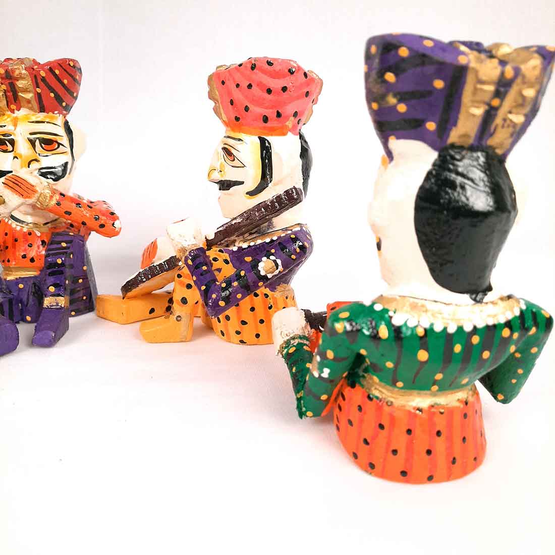 Rajasthani Musician Showpiece - For Table & Home Decor - 7 Inch -Set of 5