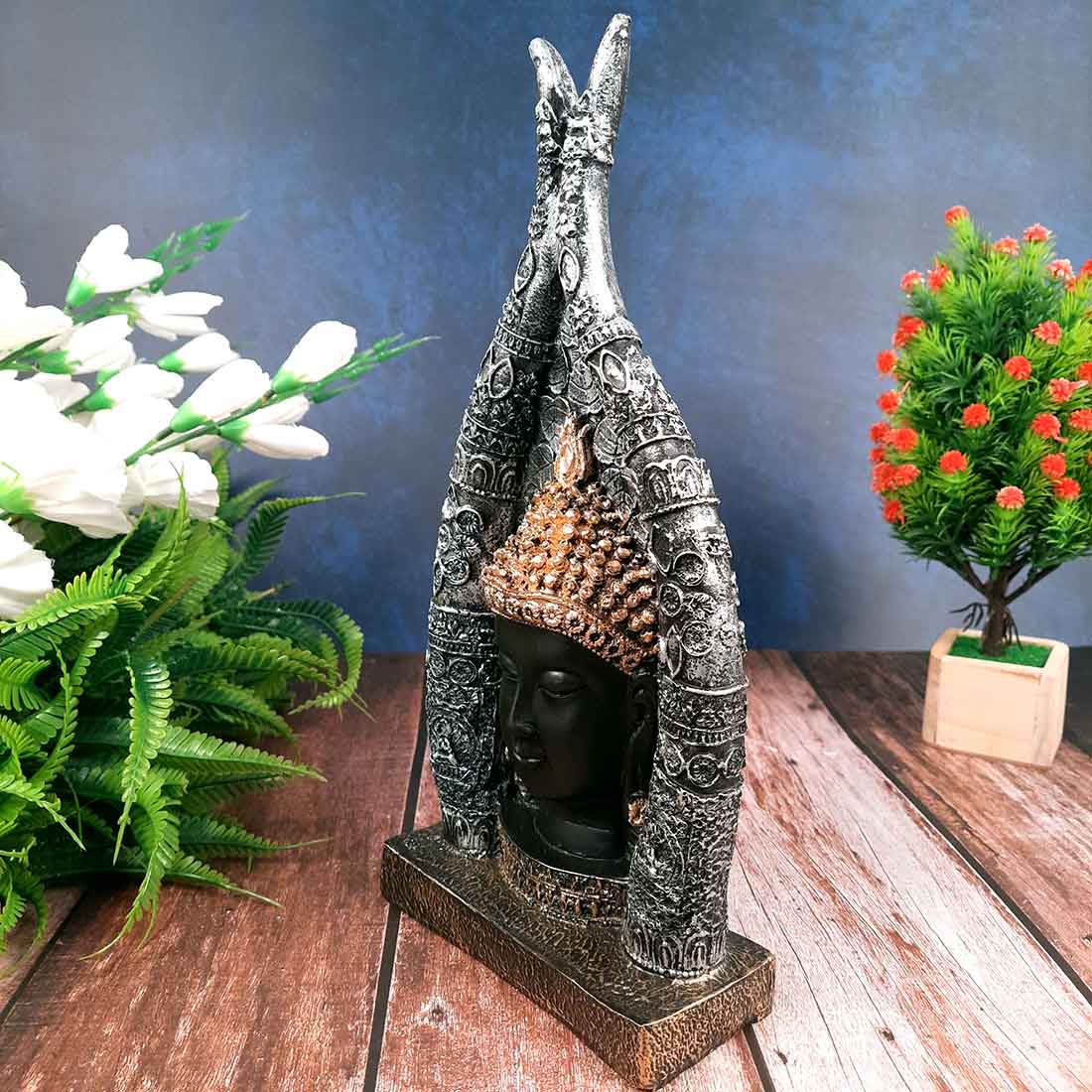 Buddha Head Showpiece | Buddha Face Statue - For Living room, Home, Table, Shelf, Office Decor | Housewarming & Birthday Gift - 12 Inch