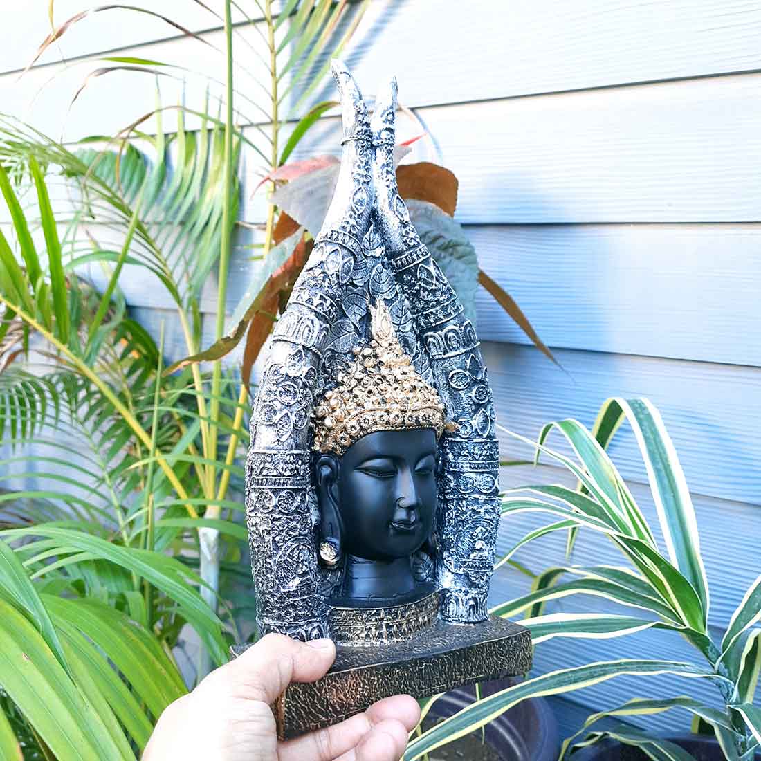 Buddha Head Showpiece | Buddha Face Statue - For Living room, Home, Table, Shelf, Office Decor | Housewarming & Birthday Gift - 12 Inch