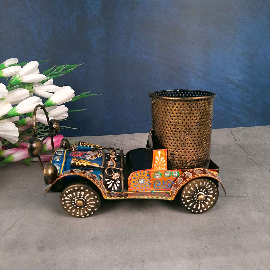 Desk Organiser - Car Design Pen Stand Handmade - for Gifts - 9 Inch