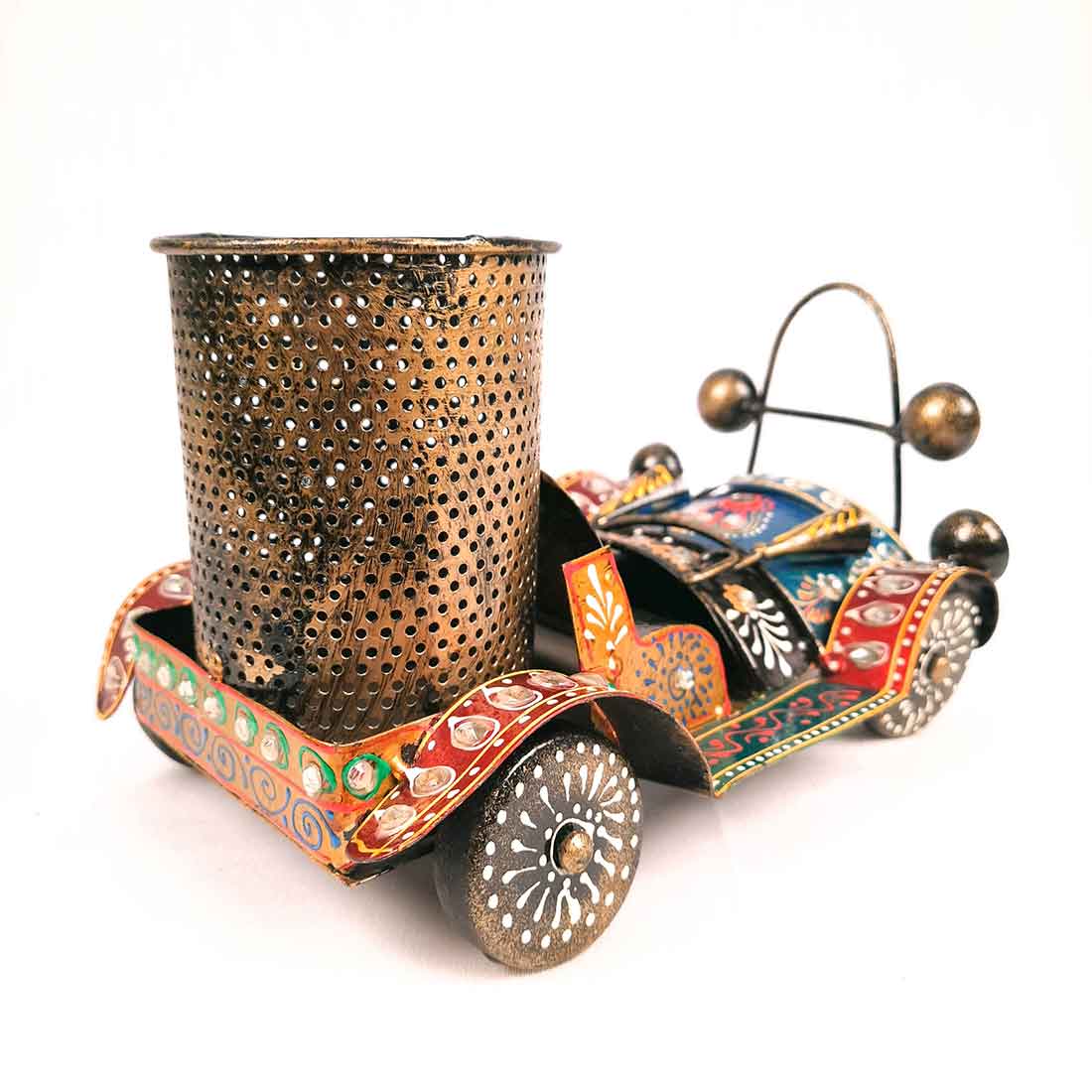 Desk Organiser - Car Design Pen Stand Handmade - for Gifts - 9 Inch