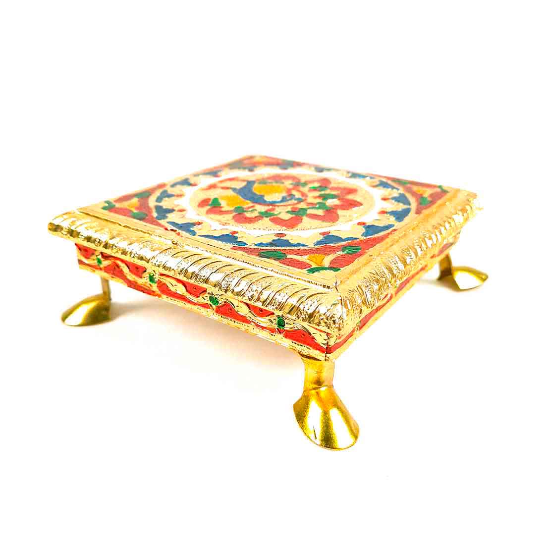 Minakari Pooja Chowki Bajot - For Puja & Gifts - 6 Inch - ApkaMart #Style_design 1