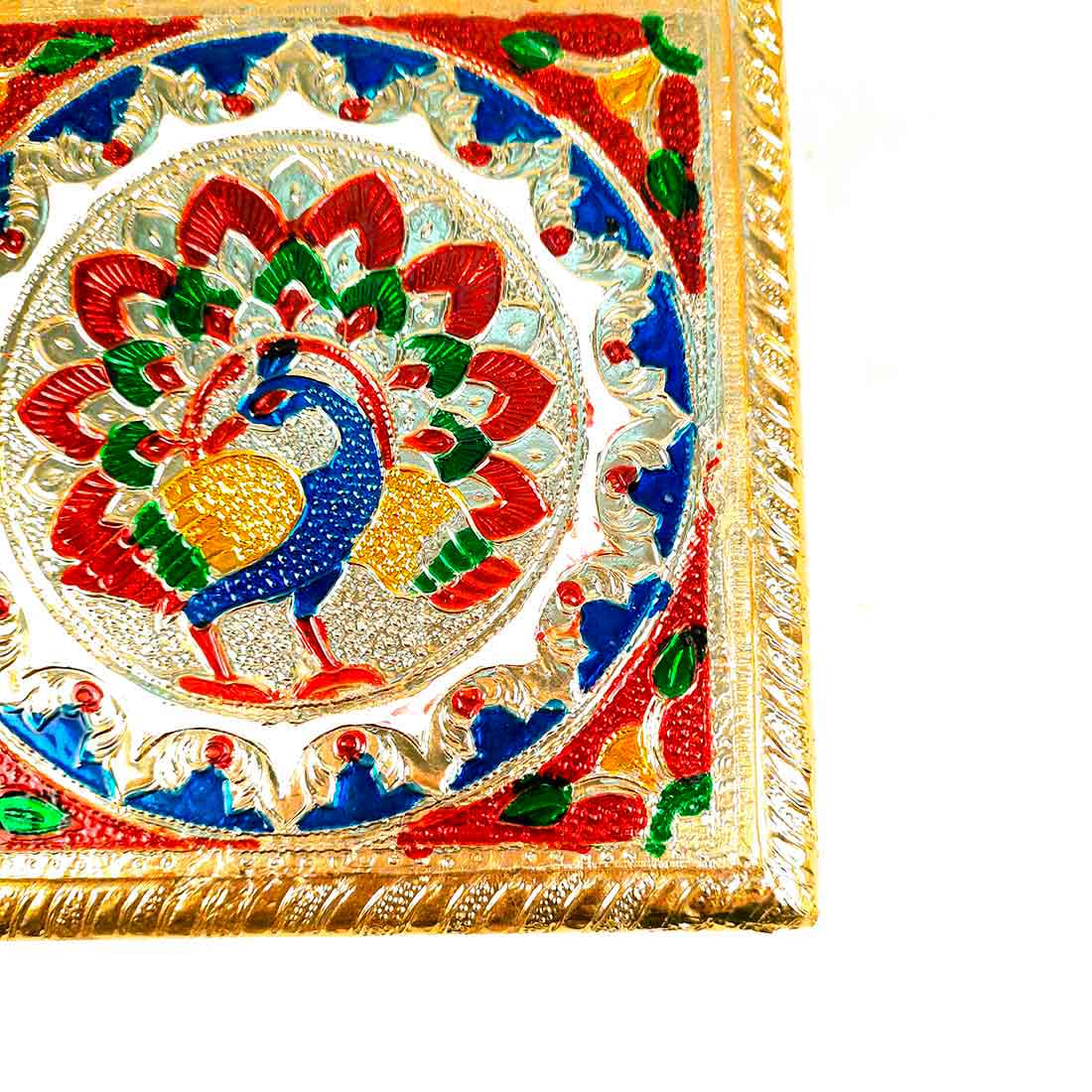 Minakari Pooja Chowki Bajot - For Puja & Gifts - 6 Inch - ApkaMart #Style_design 1