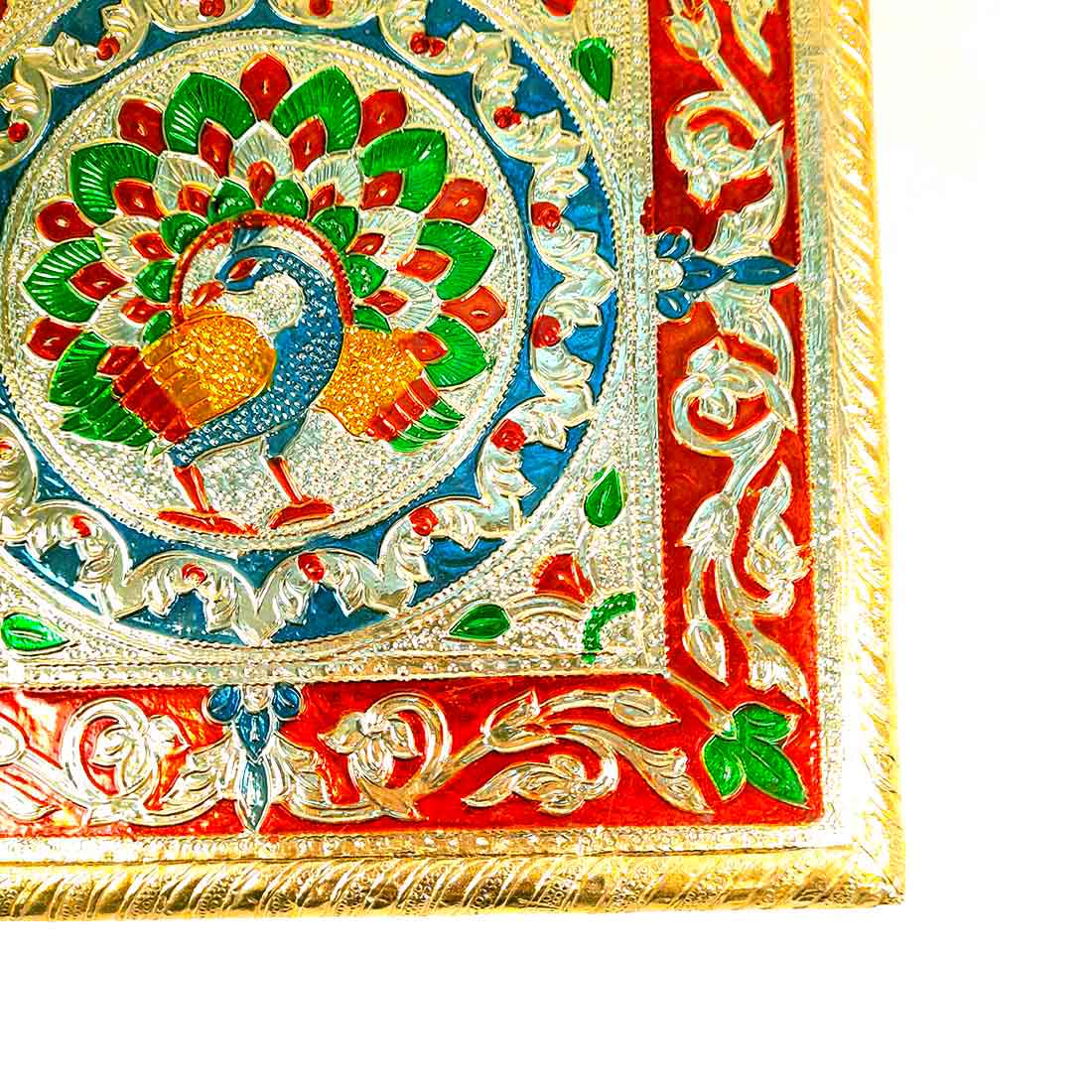 Minakari Chowki Bajot - For Pooja & Puja decoration - 8 Inch - ApkaMart #style_Design 1