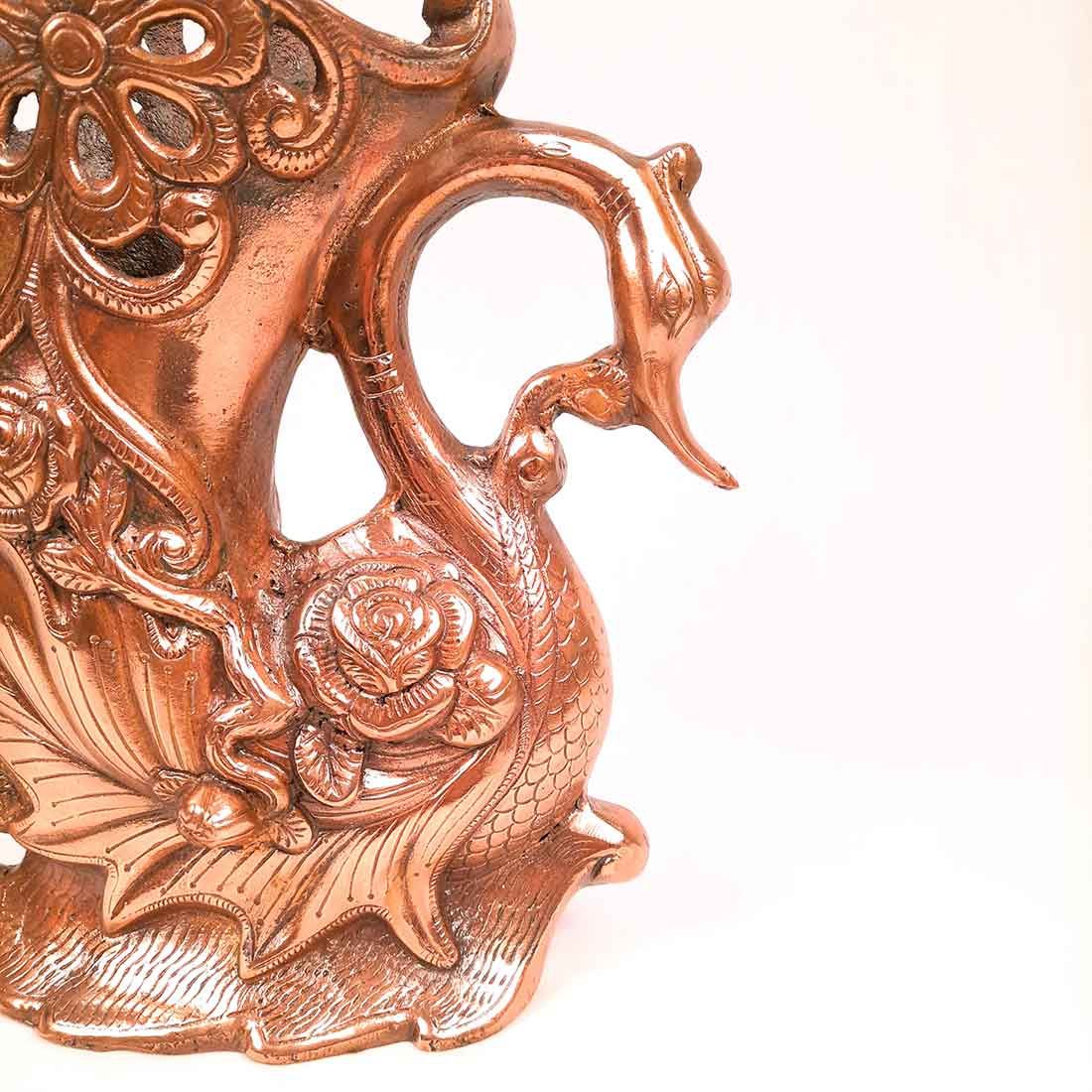 Vase | Flower Pot - Metal | Showpiece Cum Vase - for Home Decoration, Living Room, Table, Shelf, Office , Interior Decor | Gifts for All Occasions - 14 Inch